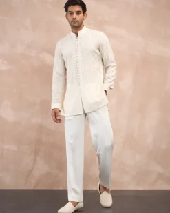 Ivory Vertical Aari Flb Kurta Shirt Set