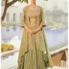 Jade Green Florentine Nayaab Cape Lehenga