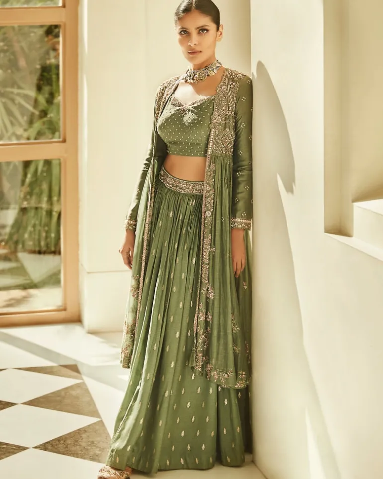 Jade Green Venetian Cape Set
