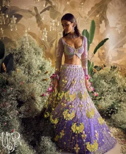 Jenny - Light to Dark Lilac Ombre Lehenga Set