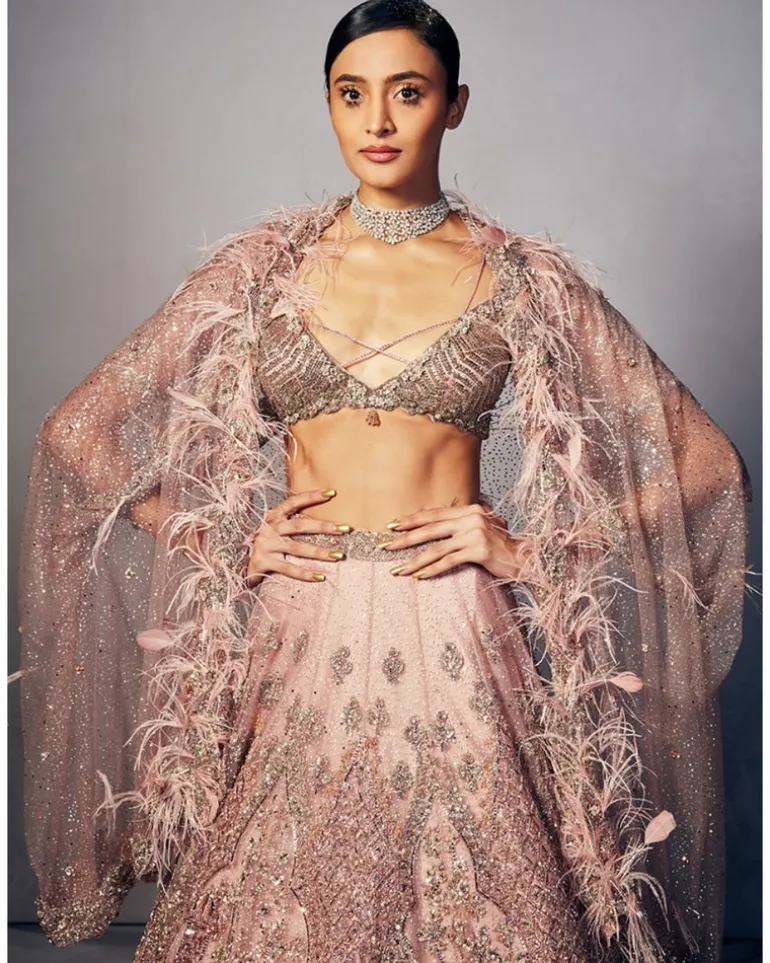 Joslyn Shimmer Tulle Bridal Lehenga Set