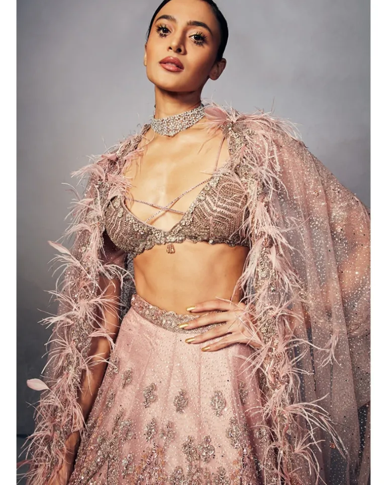 Joslyn Shimmer Tulle Bridal Lehenga Set