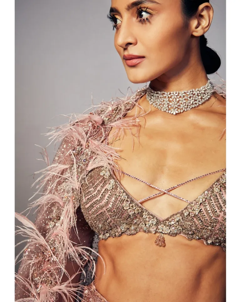 Joslyn Shimmer Tulle Bridal Lehenga Set