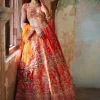 Juno Sunset Orange Raw Silk Bridal Lehenga Set