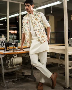 Kaari Open Bandi With Matching Kurta Pajama Set
