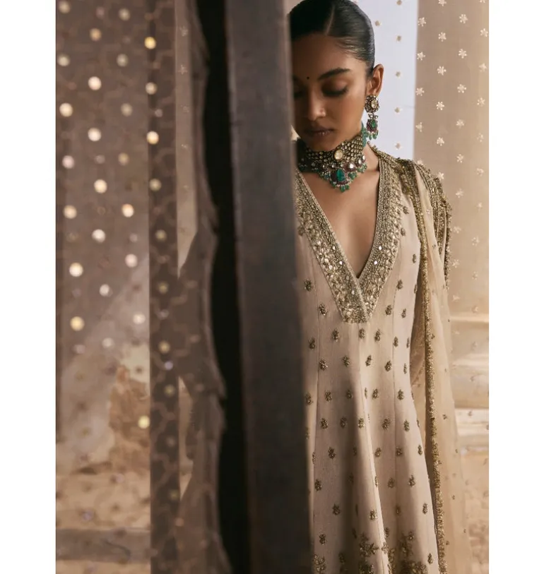 Kalidaar Suit With Dabka And Gota Kurta Set