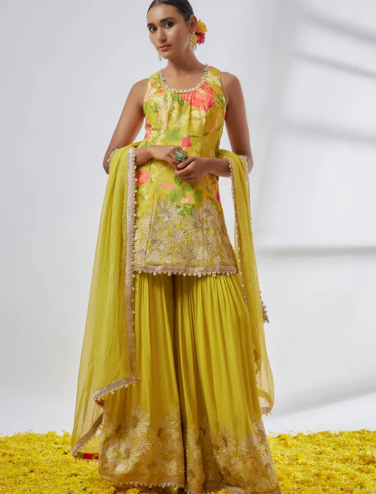 Kalki Sleeveless Sharara Set