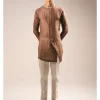 Khakhi Marigold Side Slit Kurta Pyjama Set