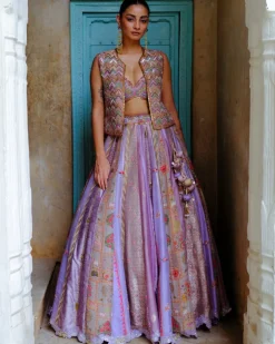 Lavender Jacket Lehenga Set