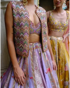 Lavender Jacket Lehenga Set
