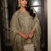 Light Green High-Low Velvet Kurta