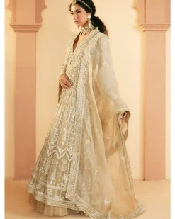 Long Tapered Coat And Lehenga Set