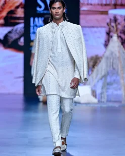 Lucknowi Bandhgala Kurta Set