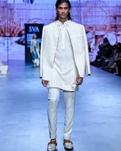 Lucknowi Bandhgala Kurta Set