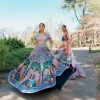 Lyons- Tropical Blue Printed and Embellished Full Lehenga