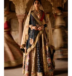 Maroon And Brown Shimi Shimi Akashtara 24 Kali Lehenga Set