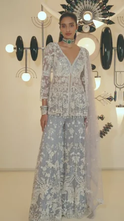 Mauve Pearl Sharara Set