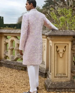 Mauve Pearl Short Sherwani Set