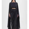 Metallic Fluid Cape And Skirt Set