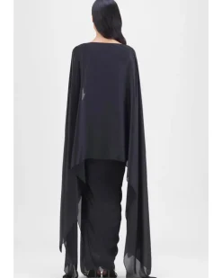 Metallic Fluid Cape And Skirt Set
