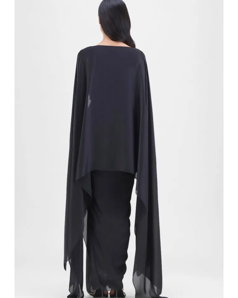 Metallic Fluid Cape And Skirt Set