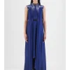 Metallic Paneled Dress With Beads