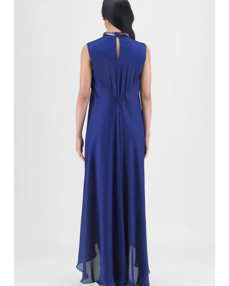 Metallic Paneled Dress With Beads