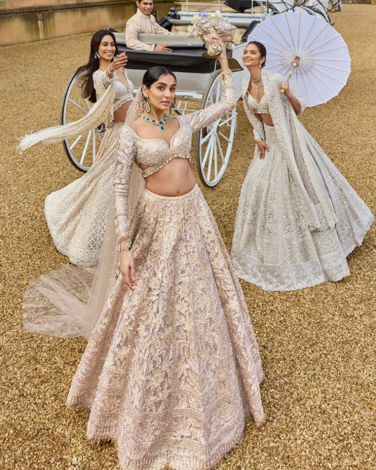 Metallic Rose Gold Lehenga Set