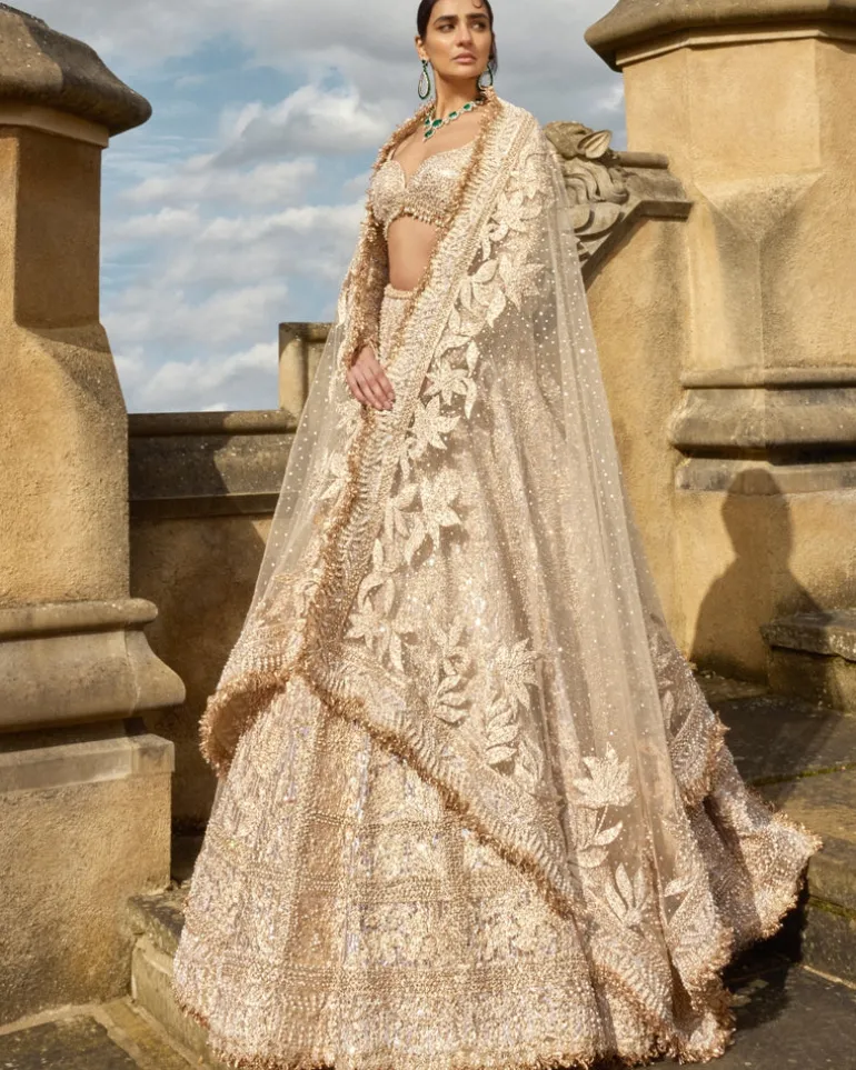 Metallic Rose Gold Lehenga Set
