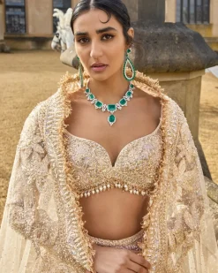 Metallic Rose Gold Lehenga Set