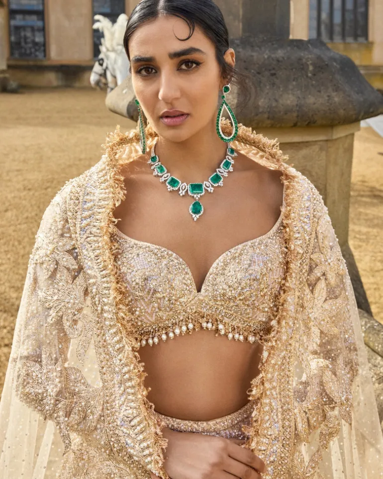 Metallic Rose Gold Lehenga Set