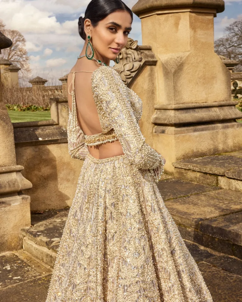 Metallic Rose Gold Lehenga Set