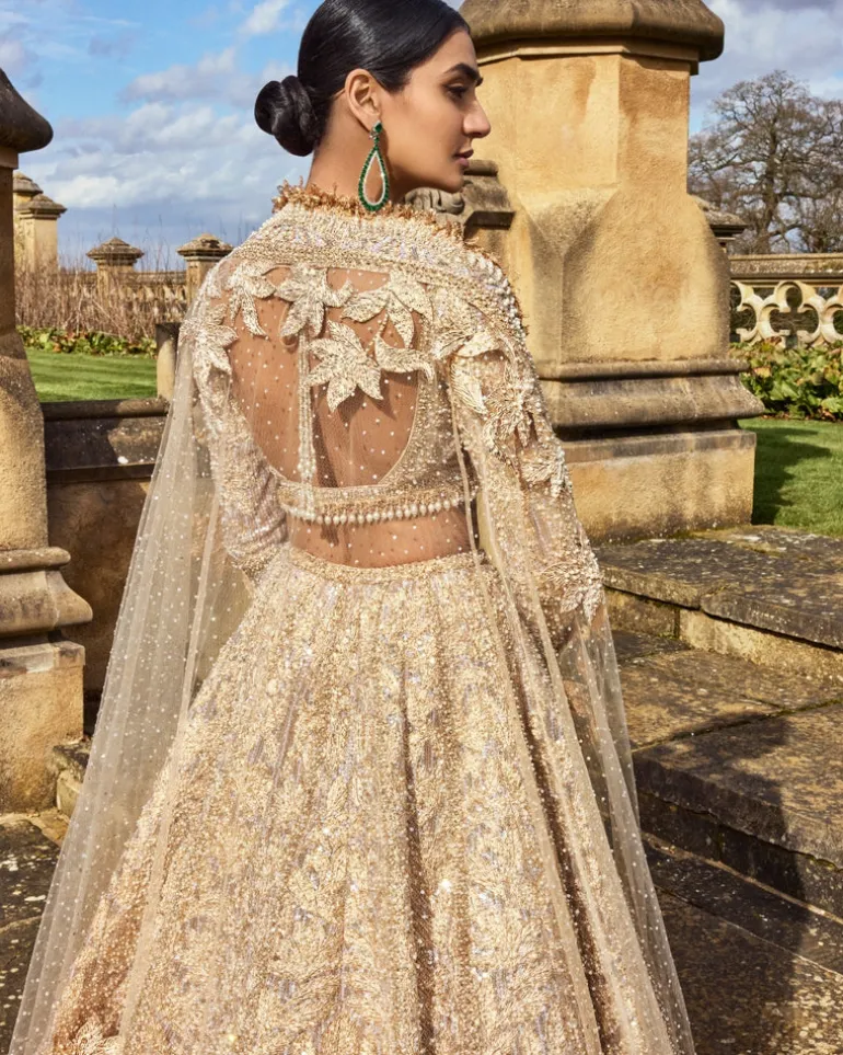 Metallic Rose Gold Lehenga Set
