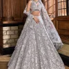 Metallic Silver Lehenga Set