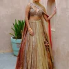 Metallic Tissue Lehenga Set