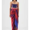 Metallic Watercolor Bustier With Skirt Set