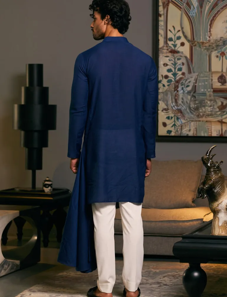 Mid Night Blue Goe Dragon Kurta Set