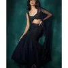 Midnight Blue Crystal Work Fishcut Lehenga Set