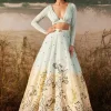 Mink Ombre Willow Skein Lehenga with Ruched Bustier