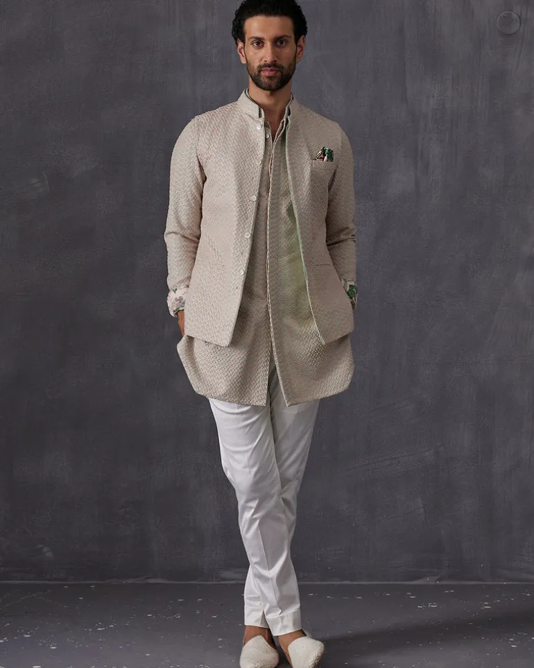 Mint And Pink Kurta Set