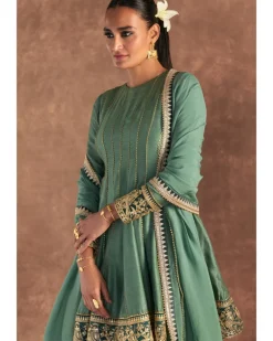 Moss Green Irisbud Sharara Set