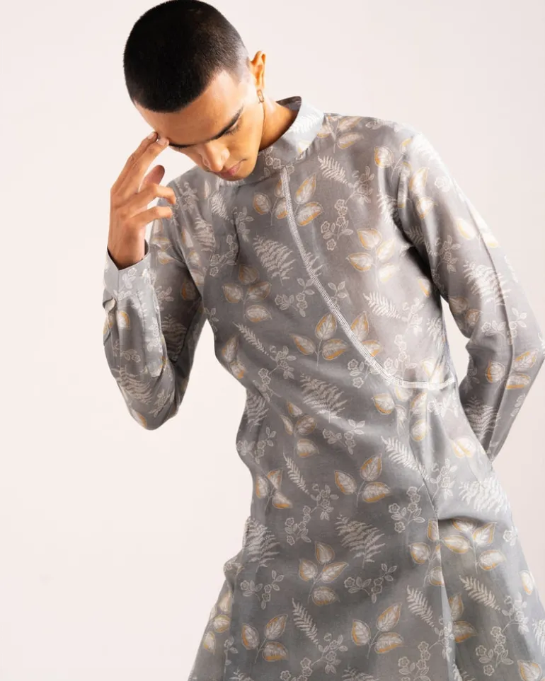 Mountain Ash Pleated Kurta Pyjama Set