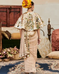 Mradul Aayna Cape Sari Set