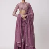 Mud Mauve Hand Embroidered Sharara Set