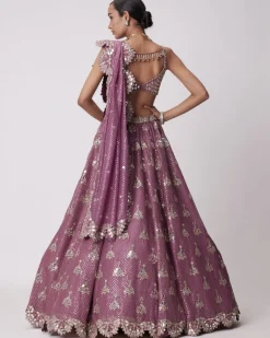 Mud Mauve Sequin Embroidered Lehenga Set