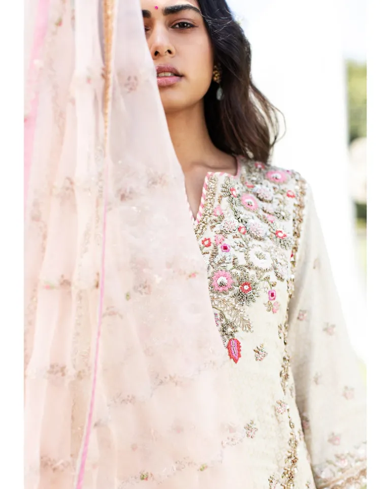 Multi Embroidery Banarasi Kurta