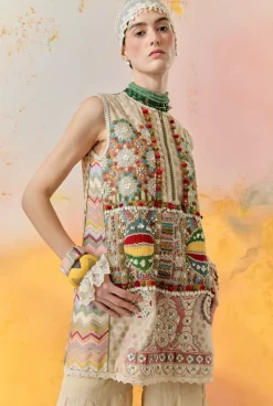 Multi Mehru Embo Ikkat Dress Set