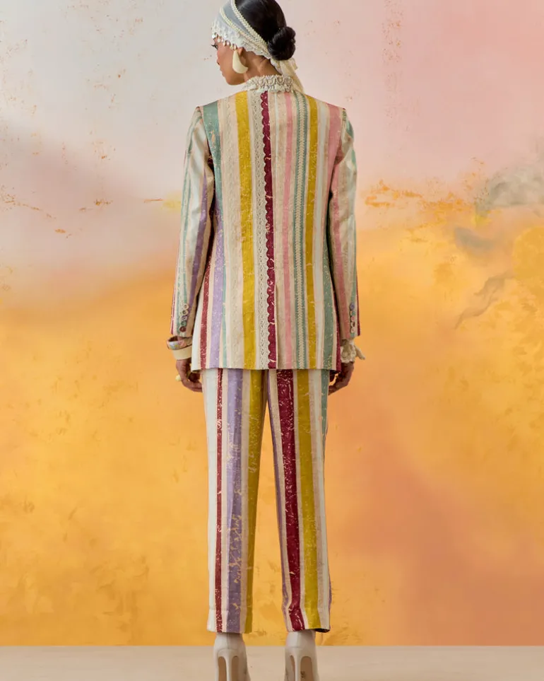Multi Noori Double Breasted Jacket Set