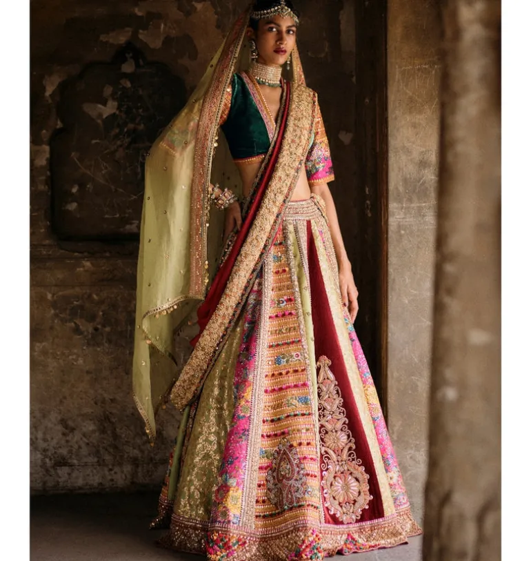 Multi Shimi Shimi Akashtara 24 Kalis Lehenga Set