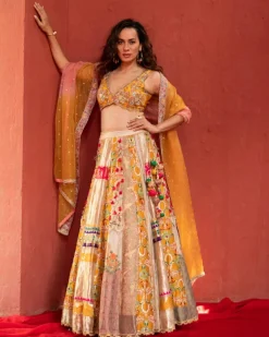 Multicolor Panel Lehenga Set